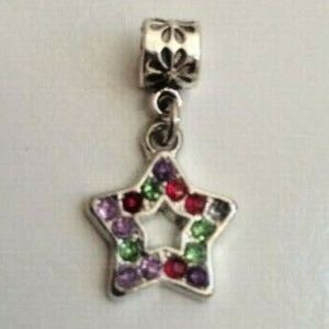 "STAR" Silver Plated Dangling Charm Bead For European Style Charm Bracelets